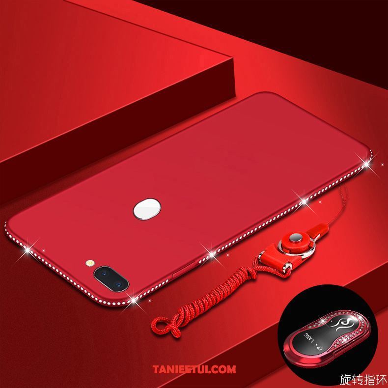 Etui Oppo F9 Anti-fall Ring Moda, Futerał Oppo F9 Telefon Komórkowy Czerwony Z Kryształkami