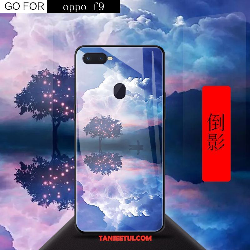 Etui Oppo F9 Kreatywne Anti-fall Szkło Hartowane, Obudowa Oppo F9 Niebieski Telefon Komórkowy