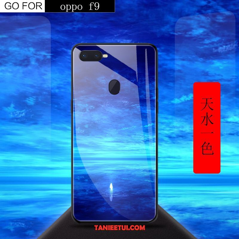 Etui Oppo F9 Kreatywne Anti-fall Szkło Hartowane, Obudowa Oppo F9 Niebieski Telefon Komórkowy