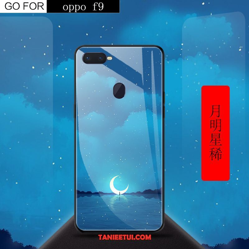 Etui Oppo F9 Kreatywne Anti-fall Szkło Hartowane, Obudowa Oppo F9 Niebieski Telefon Komórkowy