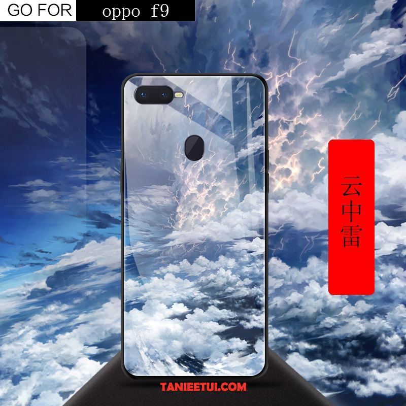 Etui Oppo F9 Kreatywne Anti-fall Szkło Hartowane, Obudowa Oppo F9 Niebieski Telefon Komórkowy