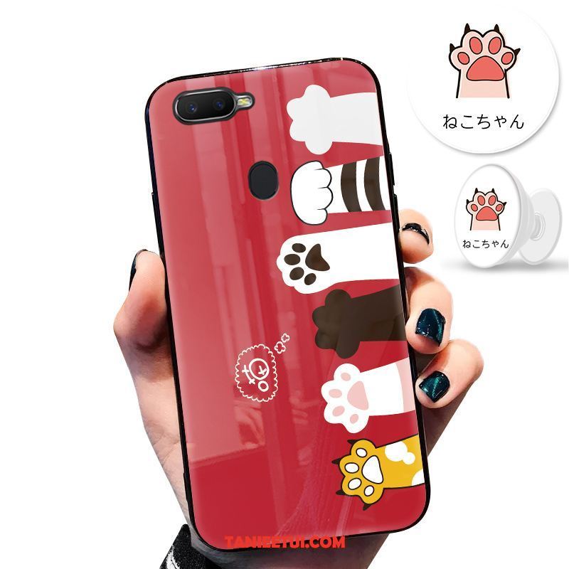 Etui Oppo F9 Kreskówka Czerwony Wspornik, Obudowa Oppo F9 All Inclusive Piękny Szkło