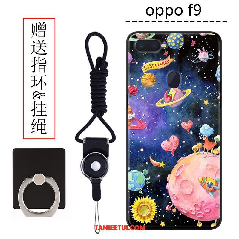 Etui Oppo F9 Kreskówka Telefon Komórkowy Ciemno Niebieski, Obudowa Oppo F9 Osobowość Nubuku Kreatywne