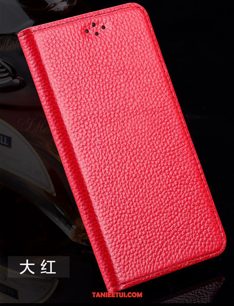 Etui Oppo F9 Starry Telefon Komórkowy Skórzany Futerał Czerwony, Obudowa Oppo F9 Starry Anti-fall Ochraniacz Prawdziwa Skóra