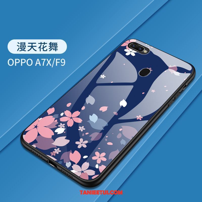 Etui Oppo F9 Szkło Hartowane Silikonowe Ochraniacz, Obudowa Oppo F9 Kolor Ciemno Niebieski All Inclusive