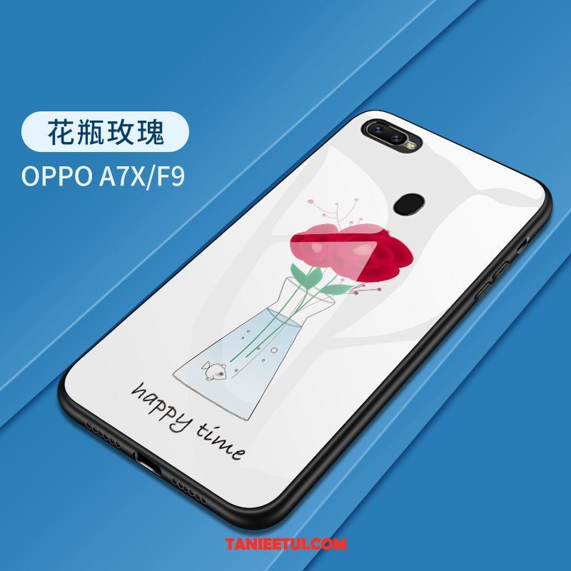 Etui Oppo F9 Szkło Hartowane Silikonowe Ochraniacz, Obudowa Oppo F9 Kolor Ciemno Niebieski All Inclusive