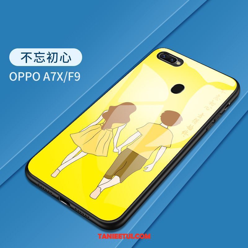 Etui Oppo F9 Szkło Hartowane Silikonowe Ochraniacz, Obudowa Oppo F9 Kolor Ciemno Niebieski All Inclusive