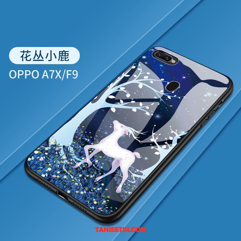 Etui Oppo F9 Szkło Hartowane Silikonowe Ochraniacz, Obudowa Oppo F9 Kolor Ciemno Niebieski All Inclusive