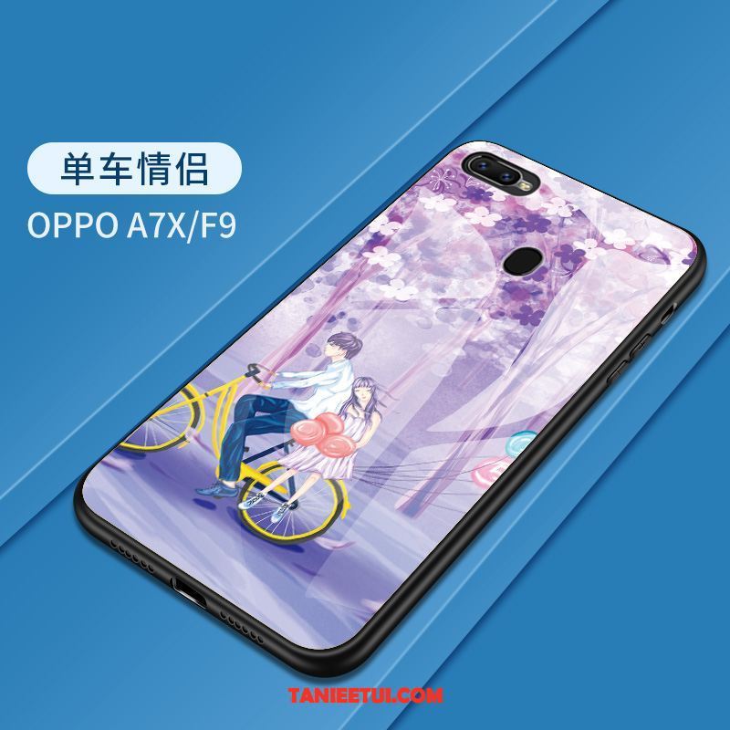 Etui Oppo F9 Szkło Hartowane Silikonowe Ochraniacz, Obudowa Oppo F9 Kolor Ciemno Niebieski All Inclusive