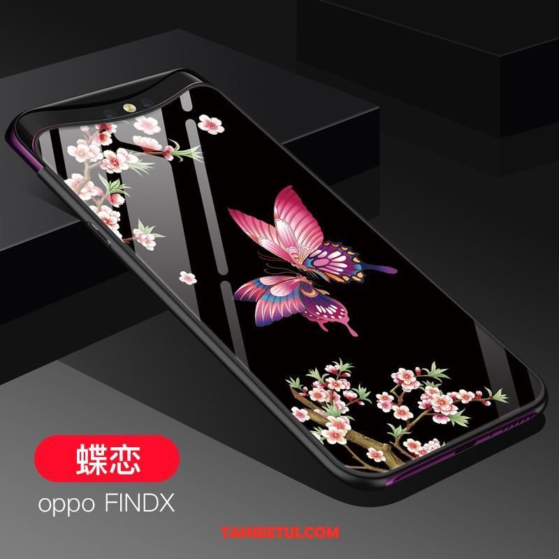 Etui Oppo Find X Niebieski Szkło Ochraniacz, Pokrowce Oppo Find X Osobowość Telefon Komórkowy Tendencja