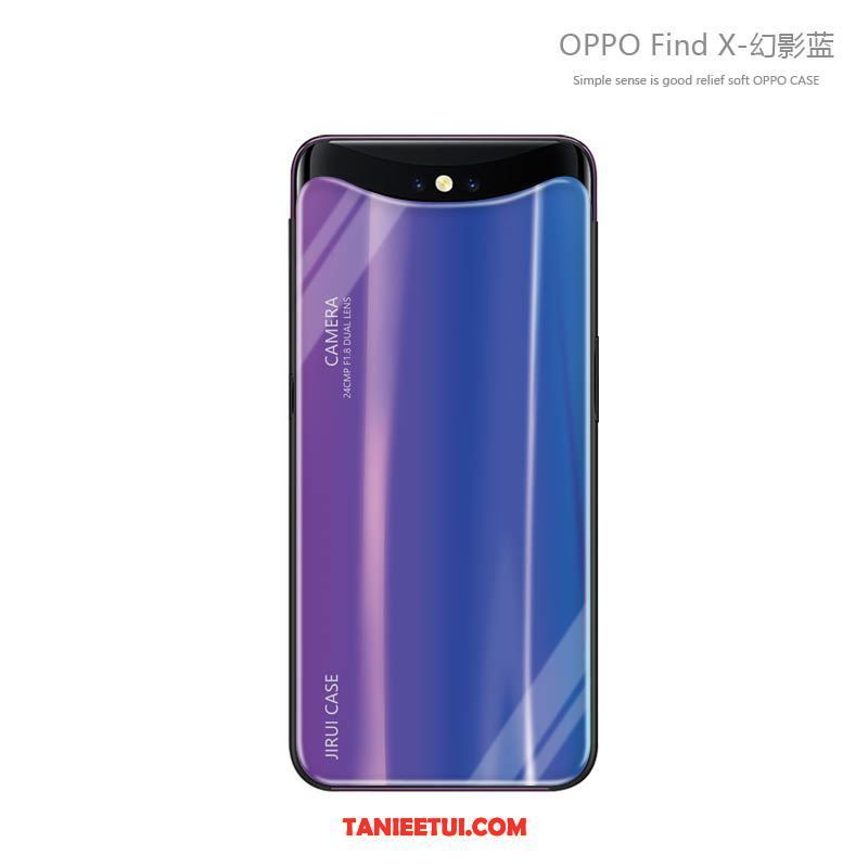 Etui Oppo Find X Silikonowe Modna Marka Niebieski, Futerał Oppo Find X Kreatywne Miękki Szkło