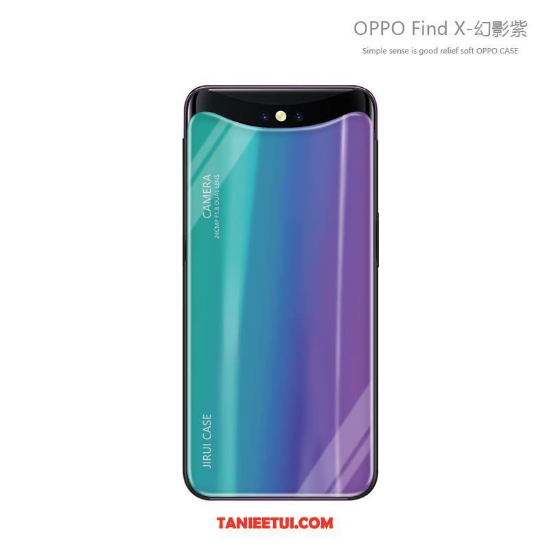 Etui Oppo Find X Silikonowe Modna Marka Niebieski, Futerał Oppo Find X Kreatywne Miękki Szkło