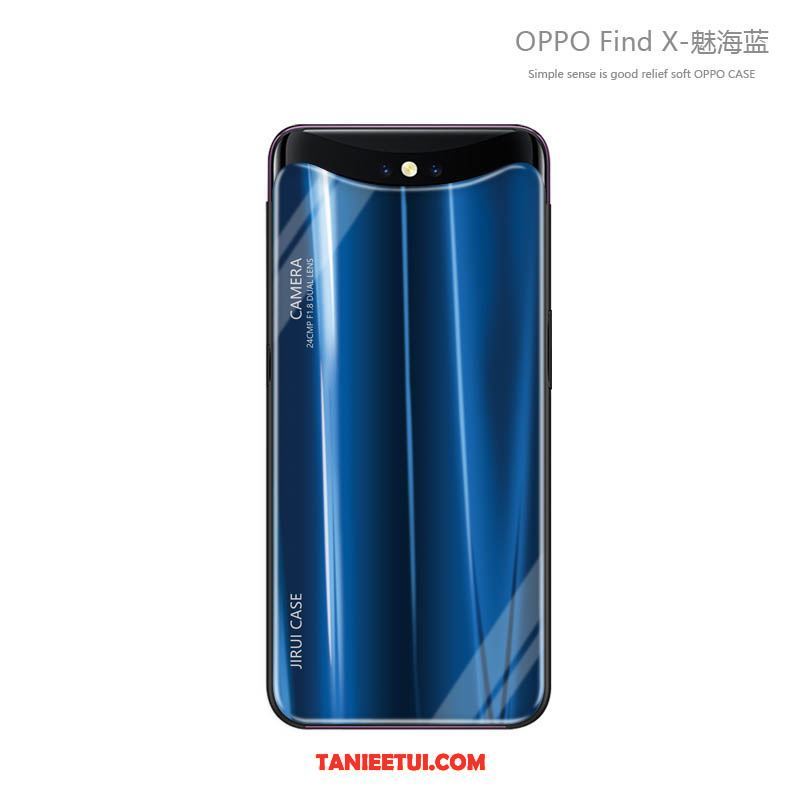 Etui Oppo Find X Silikonowe Modna Marka Niebieski, Futerał Oppo Find X Kreatywne Miękki Szkło