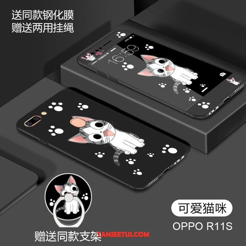 Etui Oppo R11s Kreskówka All Inclusive Miękki, Futerał Oppo R11s Anti-fall Nubuku Czerwony