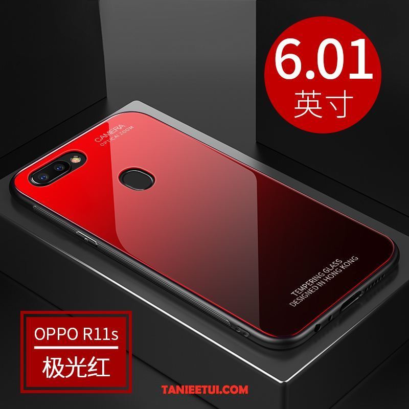 Etui Oppo R11s Tendencja Szkło Hartowane Kreatywne, Futerał Oppo R11s Silikonowe Osobowość Niebieski