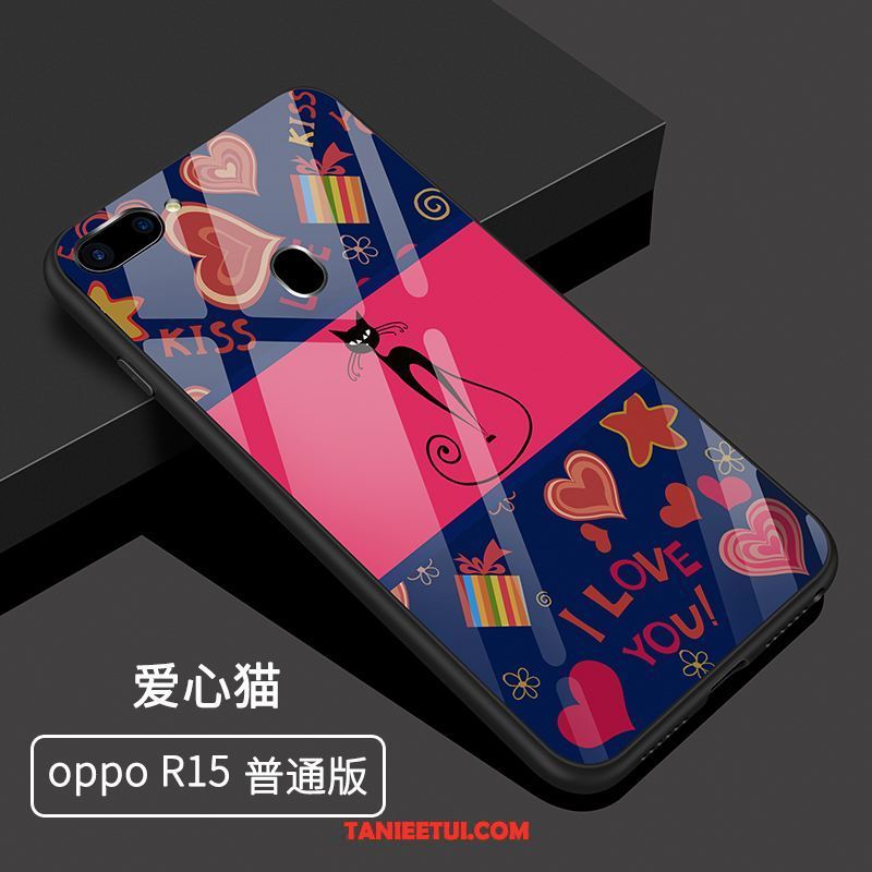 Etui Oppo R15 Czerwony Netto Anti-fall Szkło, Obudowa Oppo R15 Telefon Komórkowy Kreskówka Modna Marka