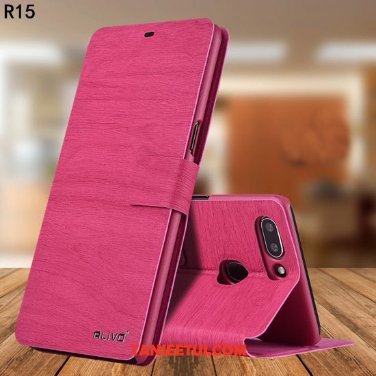 Etui Oppo R15 Klapa Niebieski Nubuku, Futerał Oppo R15 All Inclusive Ochraniacz Anti-fall