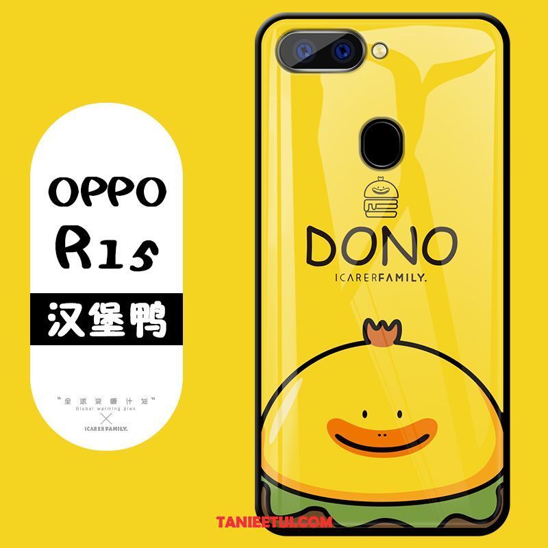 Etui Oppo R15 Kreskówka Ochraniacz All Inclusive, Futerał Oppo R15 Piękny Szkło Żółty