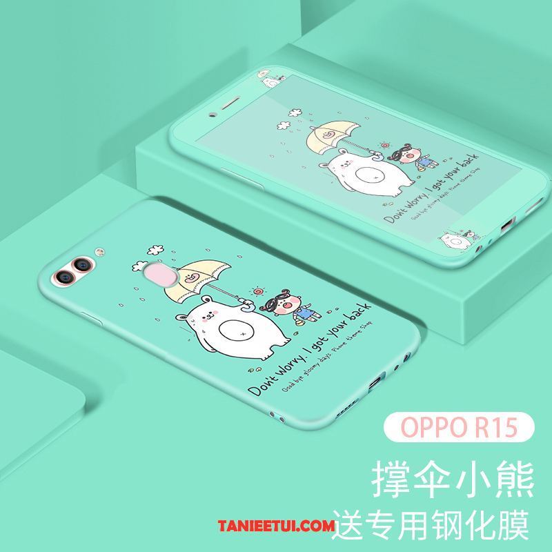 Etui Oppo R15 Piękny Telefon Komórkowy Zielony, Pokrowce Oppo R15 Filmy Szkło Hartowane All Inclusive