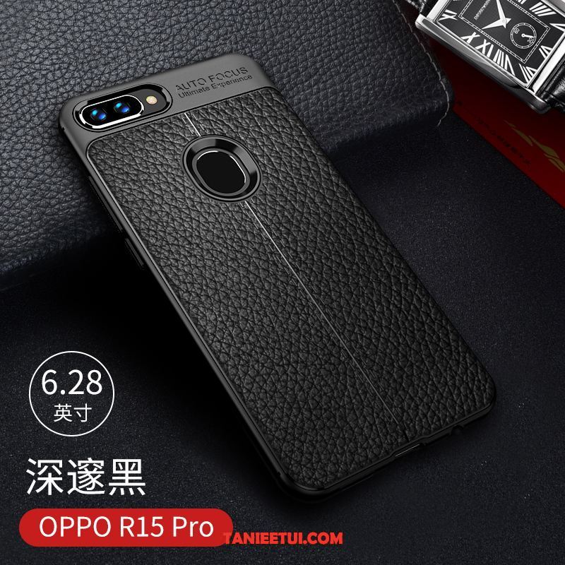 Etui Oppo R15 Pro Anti-fall Czarny Pu, Obudowa Oppo R15 Pro Miękki Tendencja All Inclusive