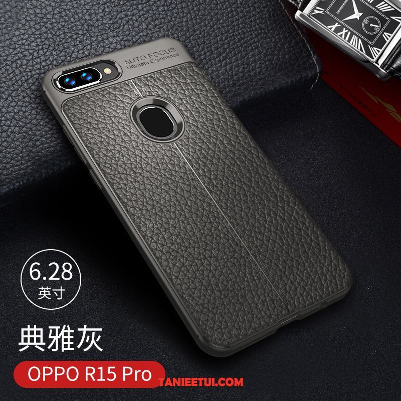 Etui Oppo R15 Pro Anti-fall Czarny Pu, Obudowa Oppo R15 Pro Miękki Tendencja All Inclusive