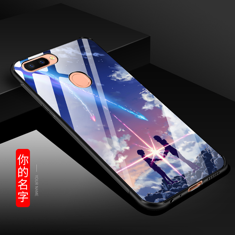 Etui Oppo R15 Pro Niebieski All Inclusive Telefon Komórkowy, Pokrowce Oppo R15 Pro Szkło Anti-fall Silikonowe