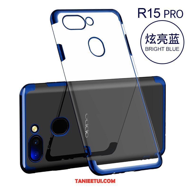 Etui Oppo R15 Pro Złoto Silikonowe All Inclusive, Futerał Oppo R15 Pro Przezroczysty Cienkie Modna Marka