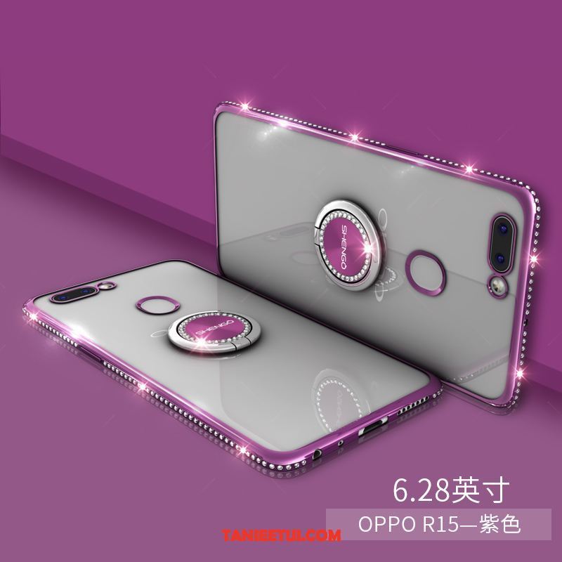 Etui Oppo R15 Silikonowe Czerwony Netto Telefon Komórkowy, Obudowa Oppo R15 Rhinestone Biały Czerwony