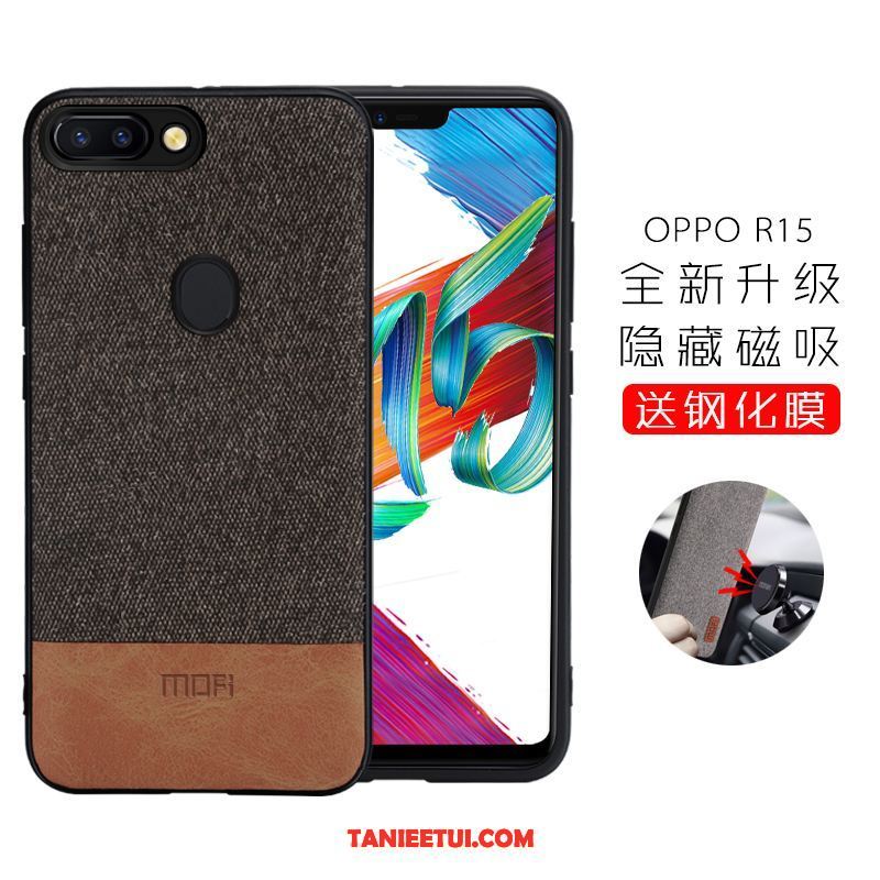 Etui Oppo R15 Silikonowe Kreatywne Modna Marka, Futerał Oppo R15 Telefon Komórkowy Płótno Czarny