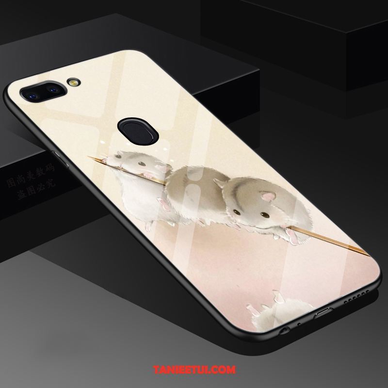 Etui Oppo R15 Szkło Kreatywne Piękny, Obudowa Oppo R15 Mały Rat Piękny