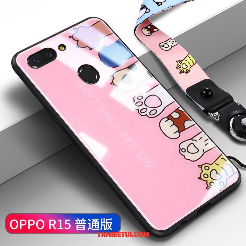 Etui Oppo R15 Wiszące Ozdoby Szkło Piękny, Futerał Oppo R15 Anti-fall Kreatywne Czerwony Netto