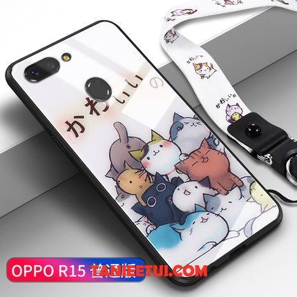 Etui Oppo R15 Wiszące Ozdoby Szkło Piękny, Futerał Oppo R15 Anti-fall Kreatywne Czerwony Netto