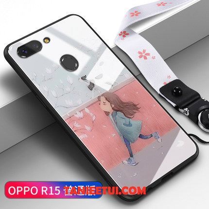 Etui Oppo R15 Wiszące Ozdoby Szkło Piękny, Futerał Oppo R15 Anti-fall Kreatywne Czerwony Netto