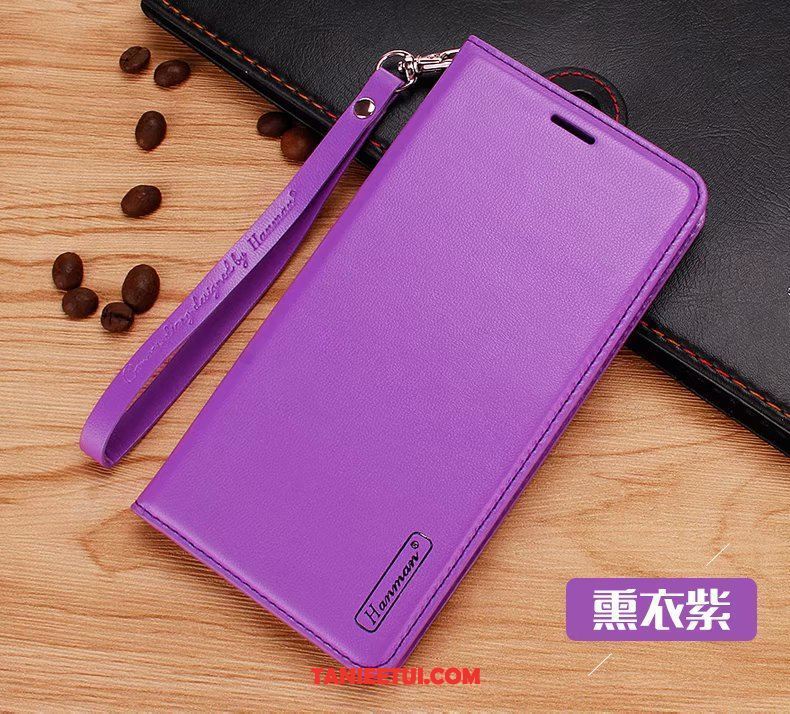 Etui Oppo R17 Pro All Inclusive Skórzany Futerał Purpurowy, Pokrowce Oppo R17 Pro Prawdziwa Skóra Telefon Komórkowy Anti-fall