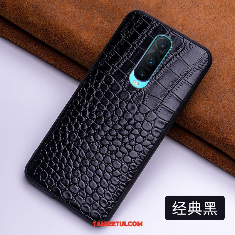 Etui Oppo R17 Pro Modna Marka Telefon Komórkowy Dostosowane, Futerał Oppo R17 Pro Prawdziwa Skóra Anti-fall Czerwony