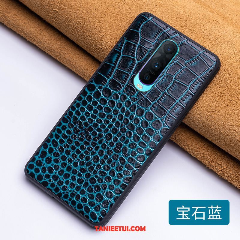 Etui Oppo R17 Pro Modna Marka Telefon Komórkowy Dostosowane, Futerał Oppo R17 Pro Prawdziwa Skóra Anti-fall Czerwony