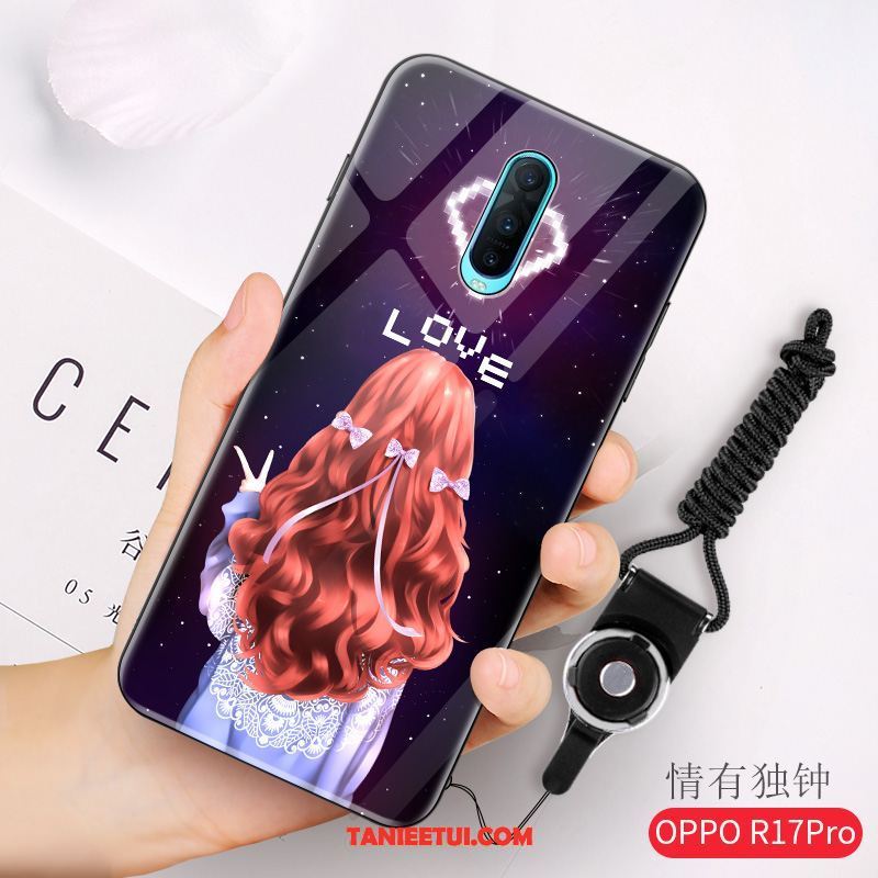 Etui Oppo R17 Pro Nowy Anti-fall Ochraniacz, Pokrowce Oppo R17 Pro Świecące Szkło Czerwony