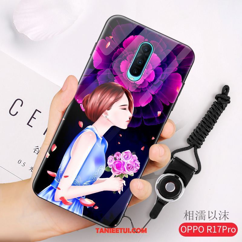 Etui Oppo R17 Pro Nowy Anti-fall Ochraniacz, Pokrowce Oppo R17 Pro Świecące Szkło Czerwony