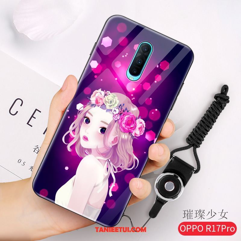 Etui Oppo R17 Pro Nowy Anti-fall Ochraniacz, Pokrowce Oppo R17 Pro Świecące Szkło Czerwony