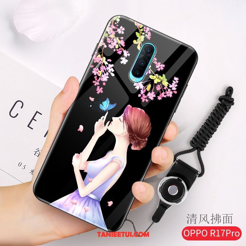 Etui Oppo R17 Pro Nowy Anti-fall Ochraniacz, Pokrowce Oppo R17 Pro Świecące Szkło Czerwony