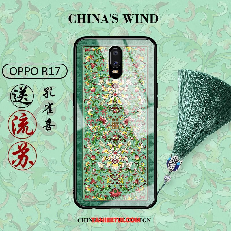 Etui Oppo R17 Szkło Czerwony Netto Wiatr, Futerał Oppo R17 Ochraniacz Vintage Zielony