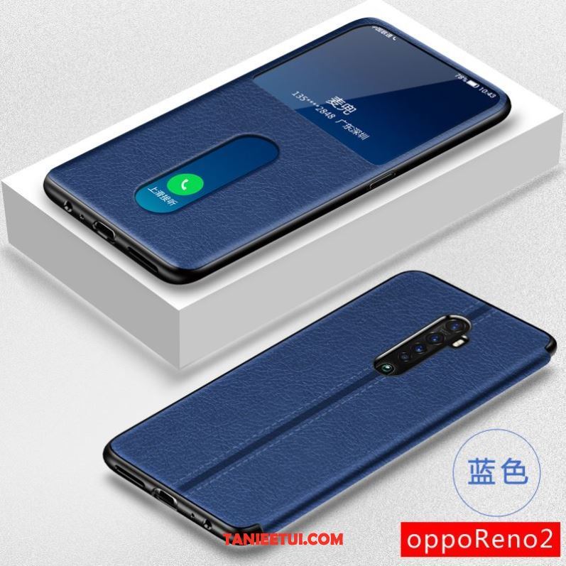 Etui Oppo Reno 2 All Inclusive Czarny Skórzany Futerał, Obudowa Oppo Reno 2 Ochraniacz Telefon Komórkowy