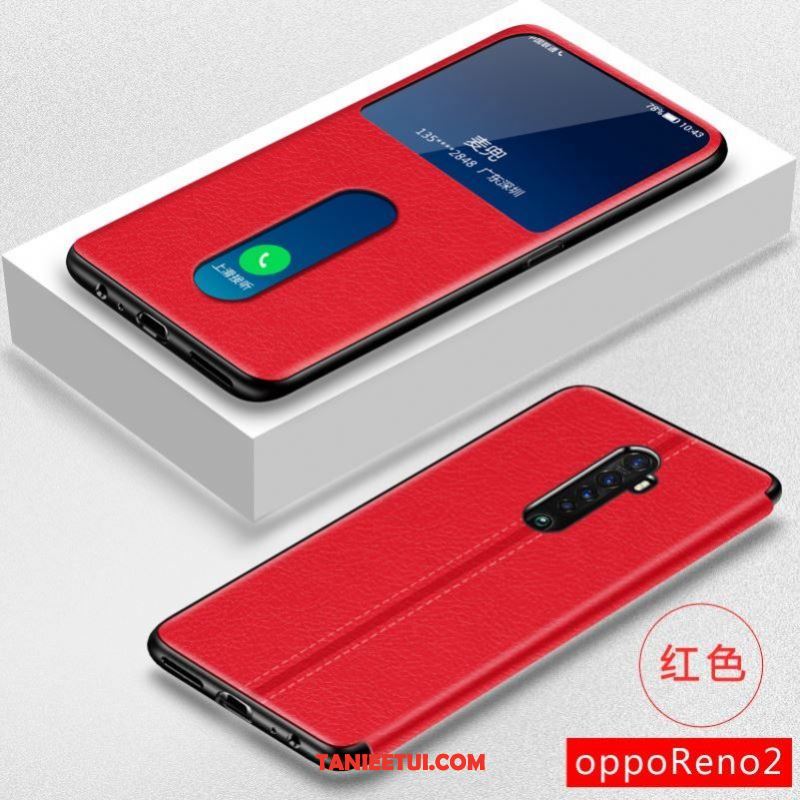 Etui Oppo Reno 2 All Inclusive Czarny Skórzany Futerał, Obudowa Oppo Reno 2 Ochraniacz Telefon Komórkowy