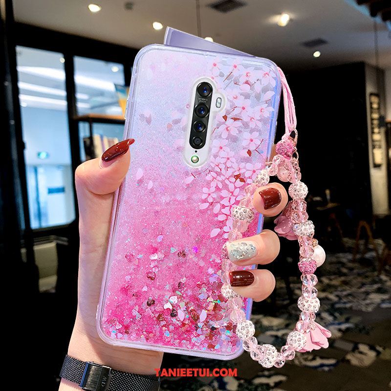 Etui Oppo Reno 2 Quicksand Bransoletki Kwiaty, Pokrowce Oppo Reno 2 Fioletowy Telefon Komórkowy Anti-fall