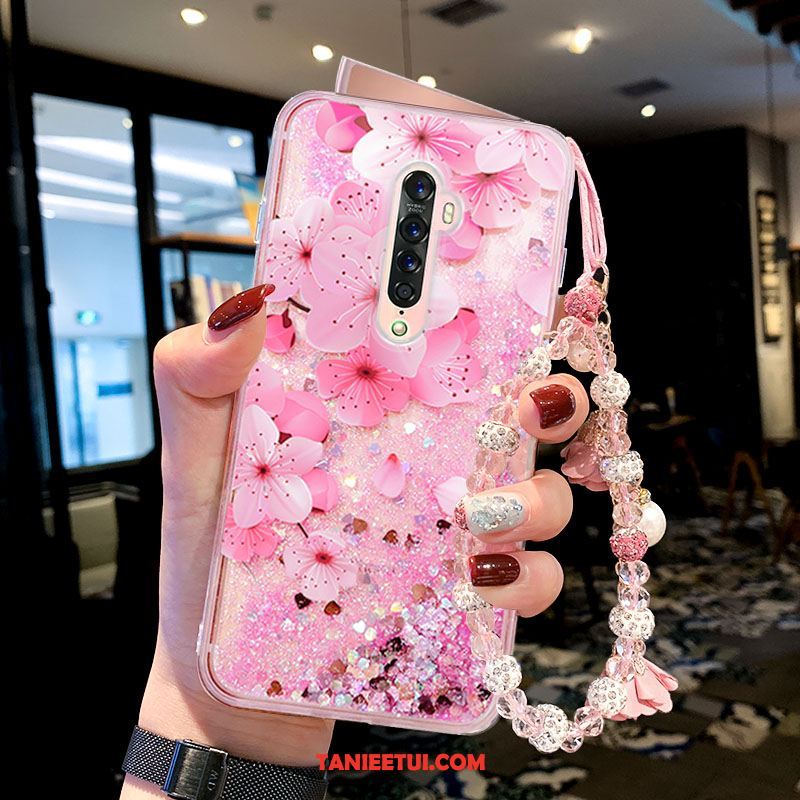 Etui Oppo Reno 2 Quicksand Bransoletki Kwiaty, Pokrowce Oppo Reno 2 Fioletowy Telefon Komórkowy Anti-fall