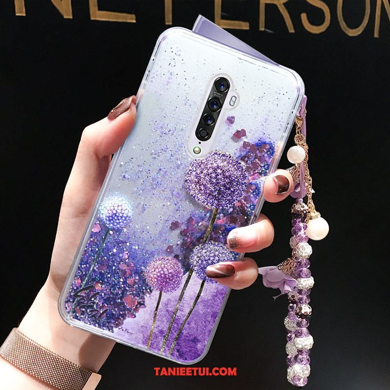 Etui Oppo Reno 2 Quicksand Bransoletki Kwiaty, Pokrowce Oppo Reno 2 Fioletowy Telefon Komórkowy Anti-fall