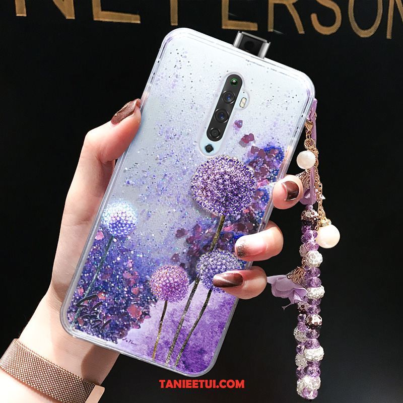 Etui Oppo Reno 2 Z Kwiaty Liquid Fioletowy, Pokrowce Oppo Reno 2 Z Kwiaty Motyla Quicksand Telefon Komórkowy