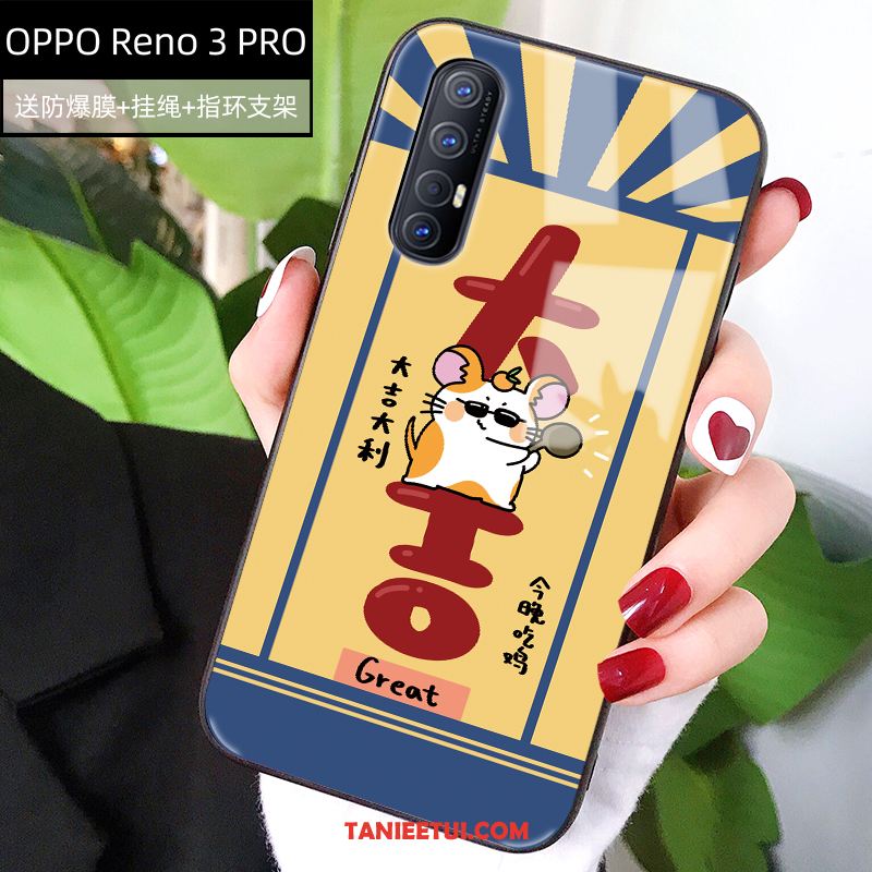 Etui Oppo Reno 3 Pro Anti-fall Kreskówka Silikonowe, Futerał Oppo Reno 3 Pro Miękki Nowy Żółty