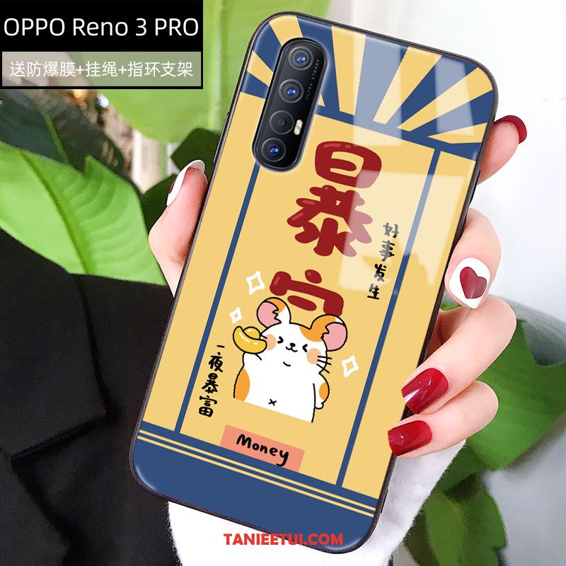 Etui Oppo Reno 3 Pro Anti-fall Kreskówka Silikonowe, Futerał Oppo Reno 3 Pro Miękki Nowy Żółty