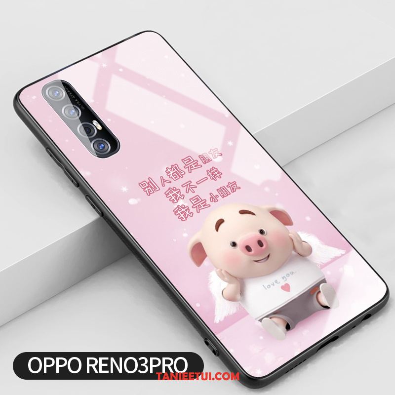 Etui Oppo Reno 3 Pro Telefon Komórkowy Silikonowe Anti-fall, Obudowa Oppo Reno 3 Pro Różowe Kwiaty Kreatywne